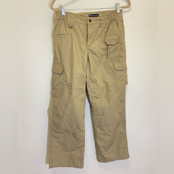5.11 Tactical - Taclite Pro Ripstop Pants Tan Cargo Elastic Waist - size 8 - Picture 1 of 12